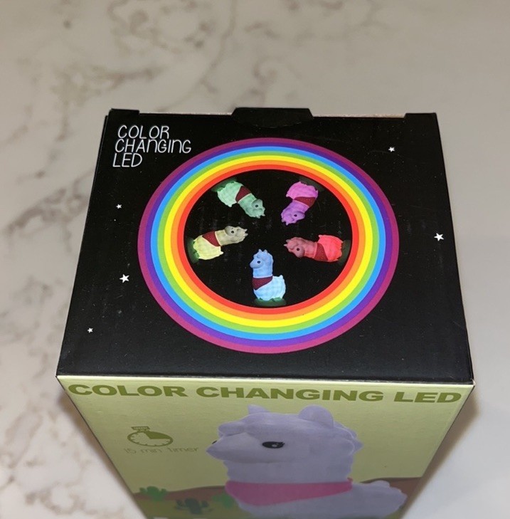 Llama Color Changing LED Night Light with Timer, Multicolor, 17.5cm