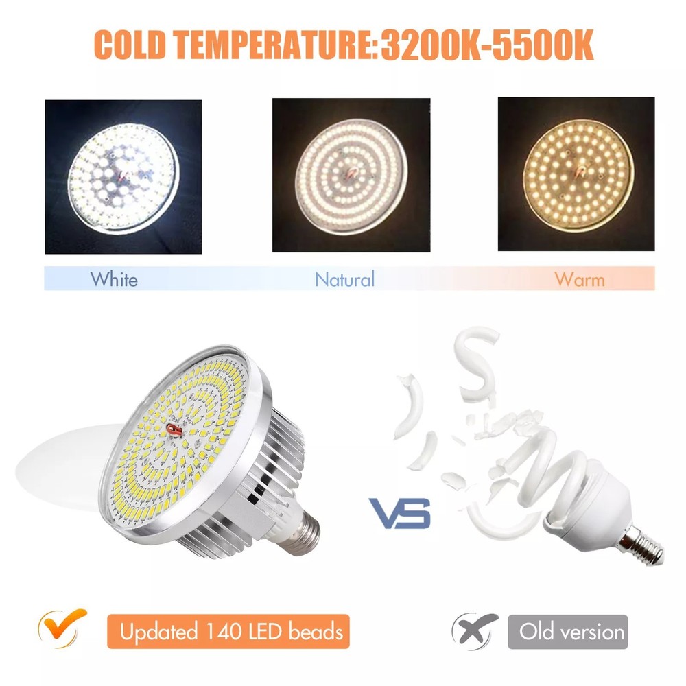 85W LED Light Bulb, 3000K-6500K Dimmable, E27 Base, with Remote Control