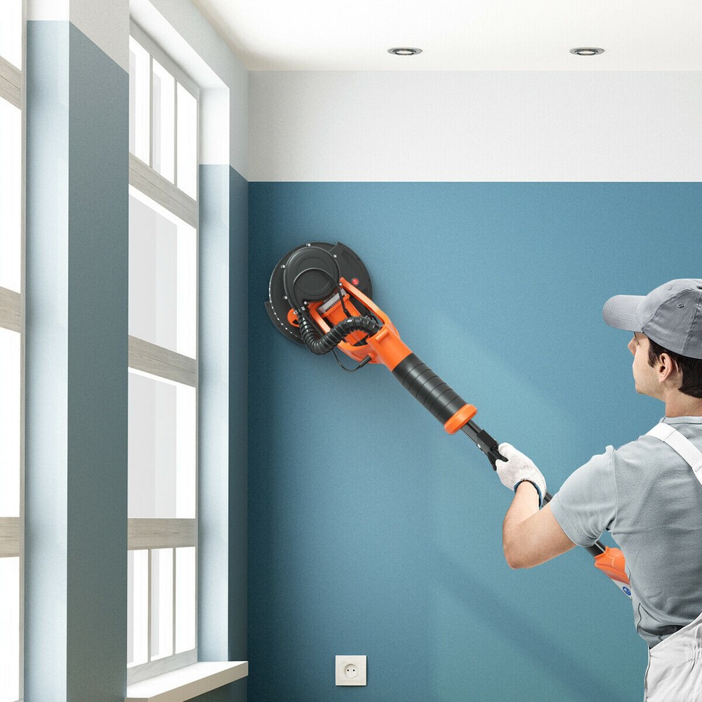 Electric Foldable Drywall Sander 750W Variable Speed w/Automatic Vacuum & Lights