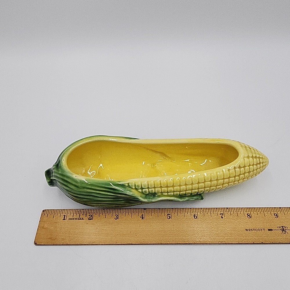Vintage Ceramic Corn Husk/ Corn on Cob Planter Farm Country 9" Long