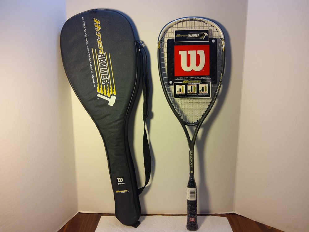 Wilson Hyper Hammer 145 Hyper Carbon Squash Racket, W/Case, 3 3/4" Grip