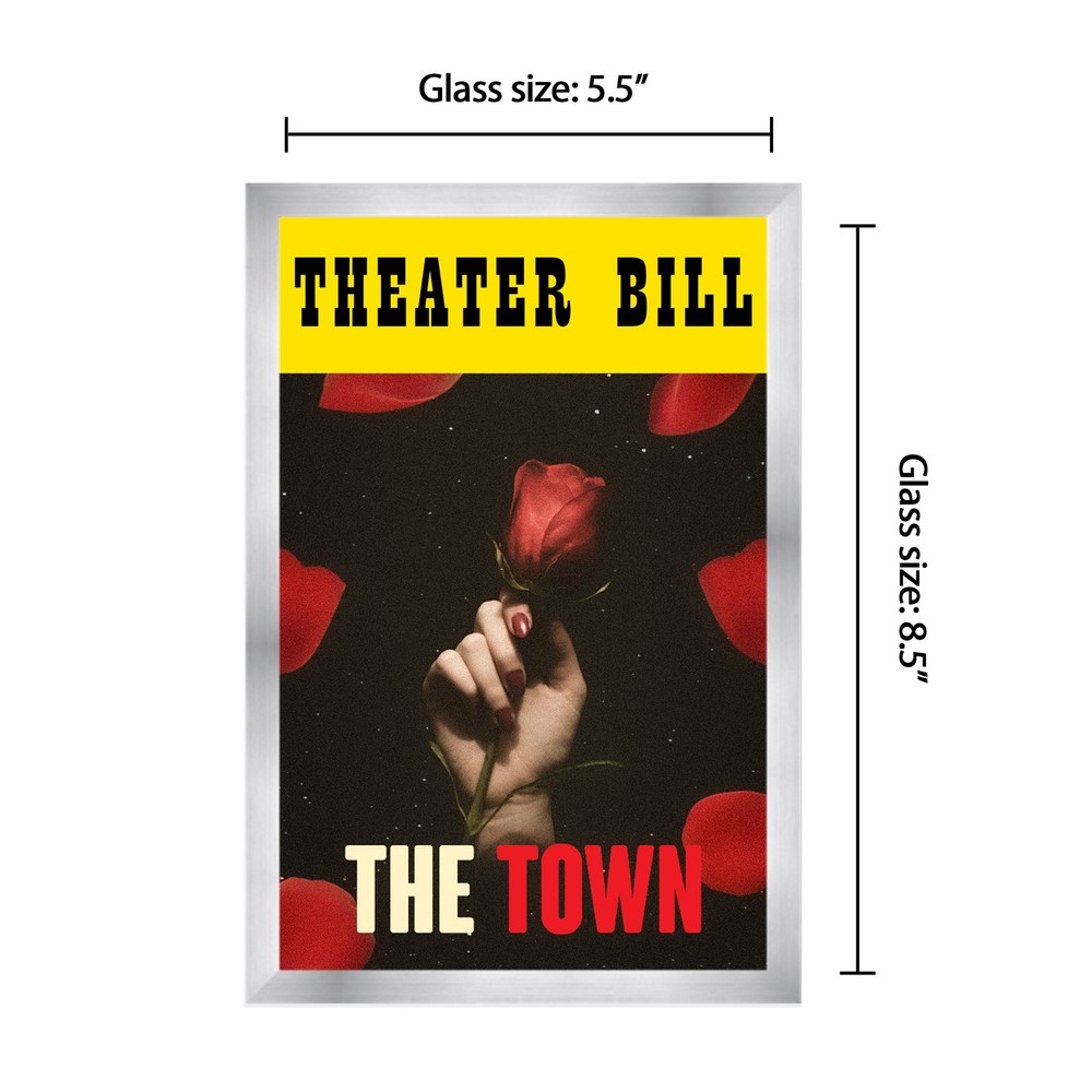 5.5x8.5 Silver Playbill Frame With Uv Acrylic Backing and Hardware