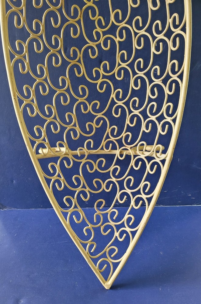 Large Wire Fruit Bowl Bread Basket Canoe Yellow 27"