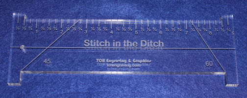 9" Stitch in the Ditch Ruler.  Acrylic 3/8" Thick. Quilting/Sewing