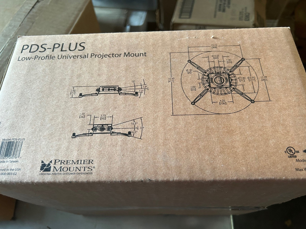 PDS-Plus Low Profile Universal Projector Mount Premier Mounts 75 lb Black