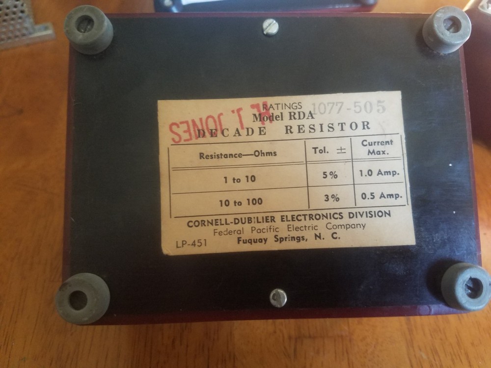 Cornell-Dubilier, CDE, Decade Resistor, Model RDA, 10 W Max, Vintage Electronics