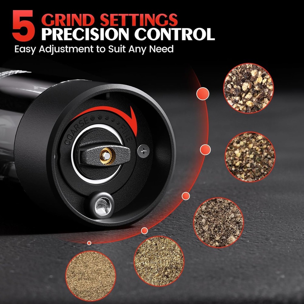 ELECTRICAL AUTOMATIC SALT PEPPER GRINDER Mill Shakers Adjustable Larger Capacity