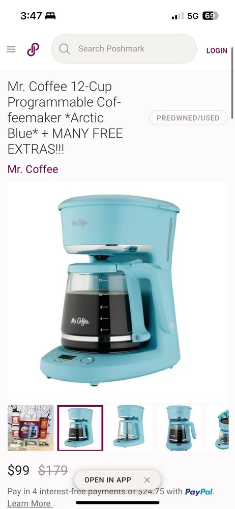 Mr. Coffee Black Maker, 12 Cups, with Auto Pause and Glass