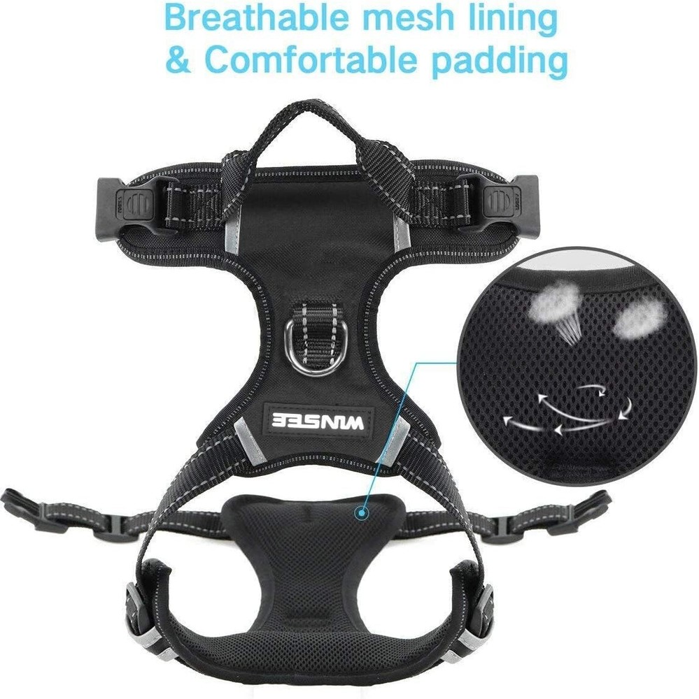 Reflective Adjustable Dog Harness with Sturdy Handle - Comfortable and Secure