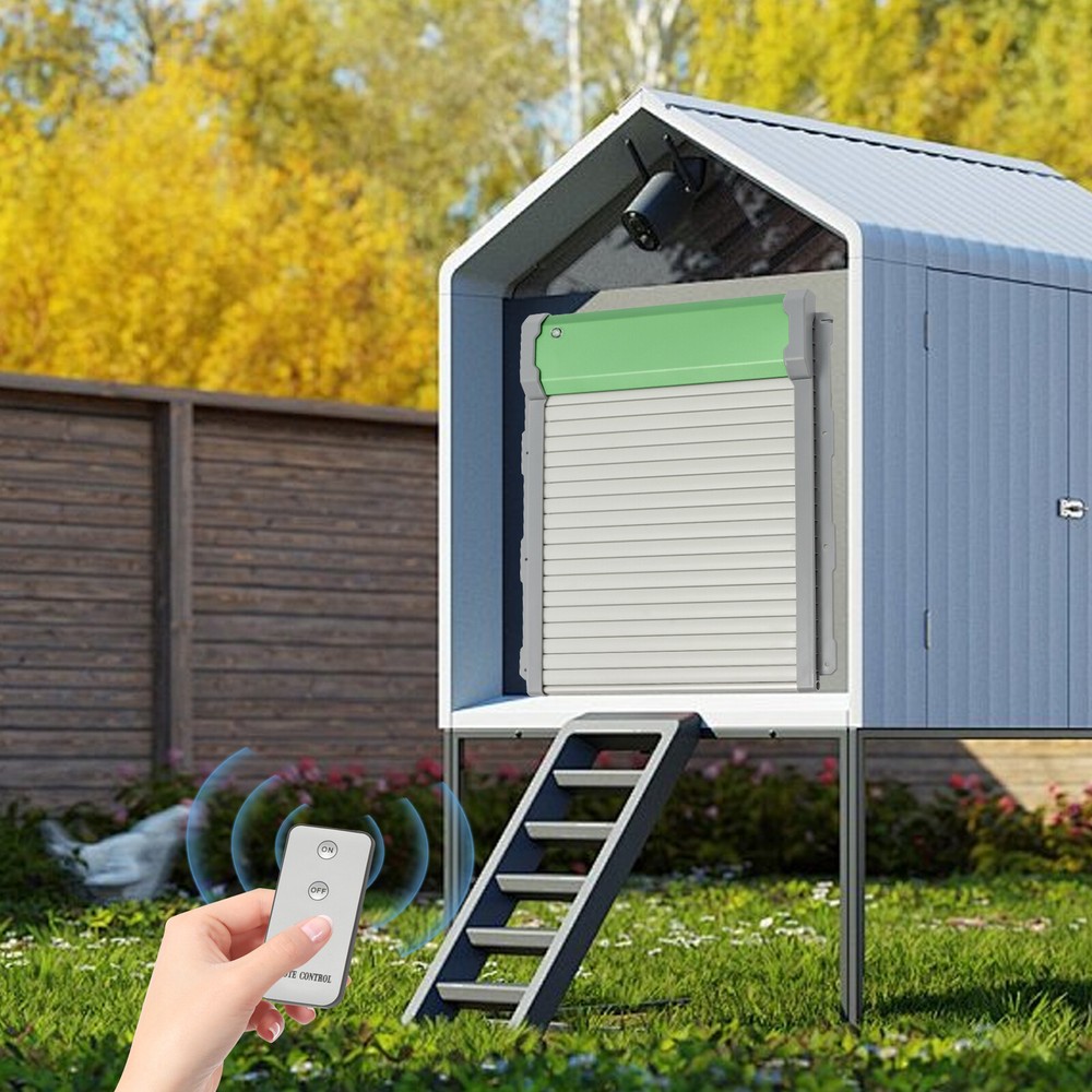 Solar Powered Automatic Chicken Coop Door With Remote Control Ip67 Waterproof