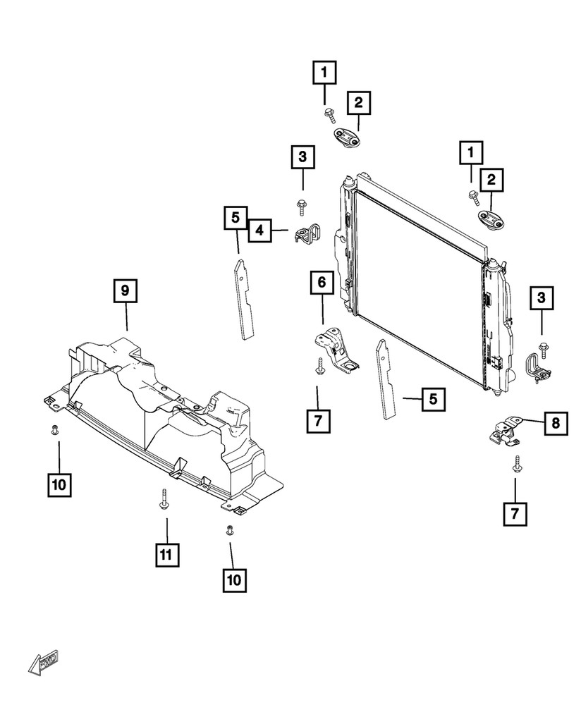 Genuine Mopar Radiator Bracket 68313850AA