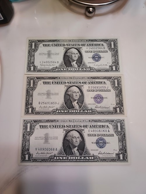 1957B unc, ((Silver Star Note)) Lot of 3 (See Description)