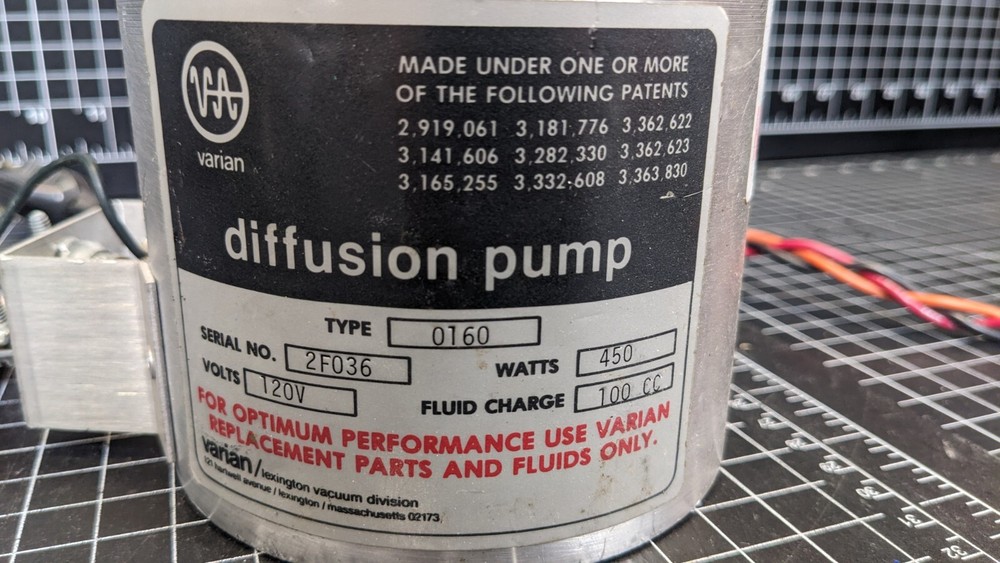 Varian Vacuum Diffusion Pump 0160 Ancorp Liquid Nitrogen Dry Ice LN2 Cold Trap