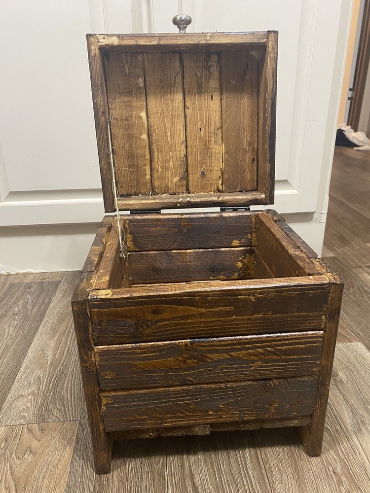 small wooden chest with lid