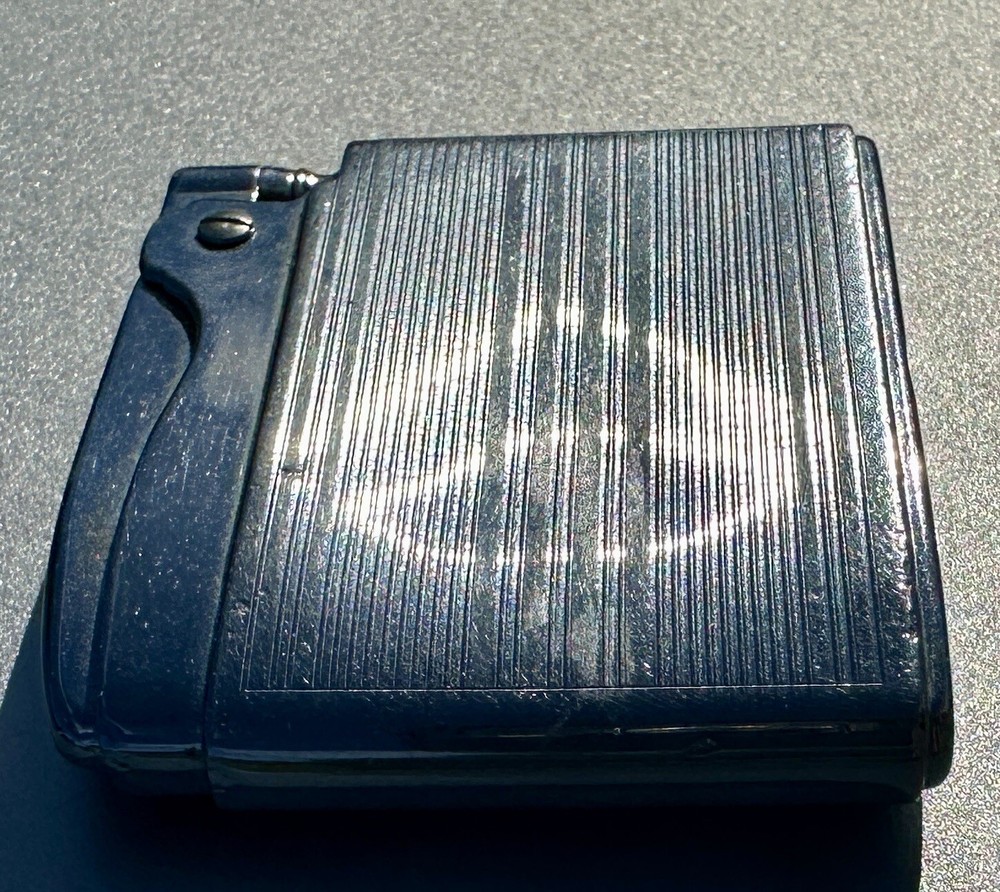 Vintage Ronson Lighter Chrome Striped Adonis W/Initials W.R.L. Cigarette