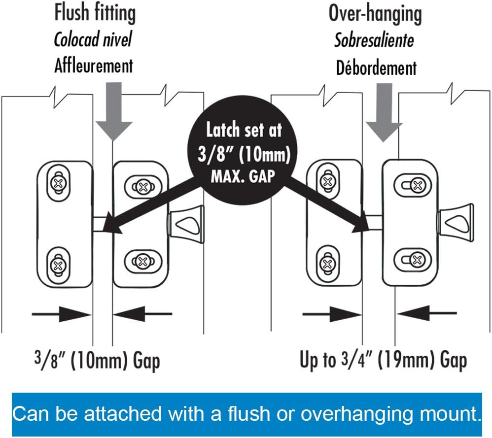 N346-203 Magnalatch Side Pull, 2-3/4", Adjustable, Stainless Steel Components, B