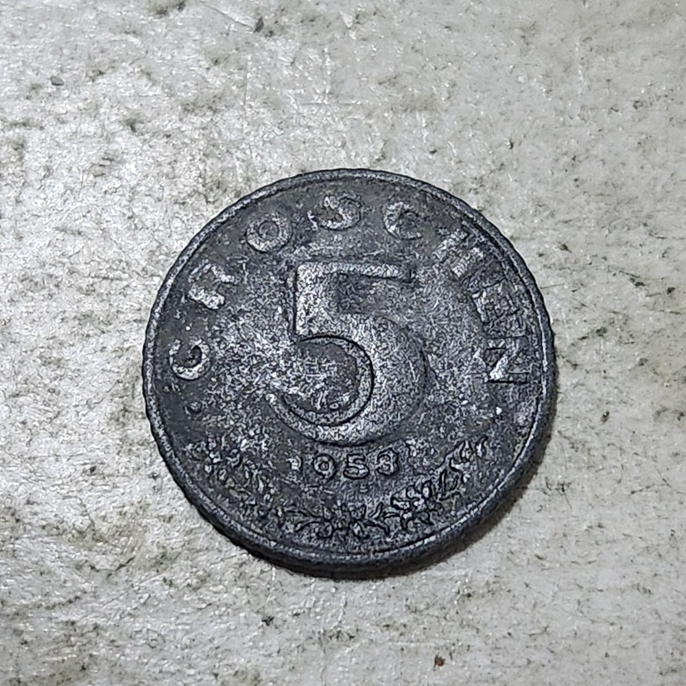 AUSTRIA 🇦🇹 FIVE (5) GROSCHEN COIN 1953
