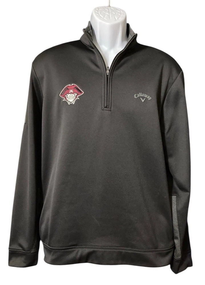Men’s Callaway Black Long Sleeve Polyester Dri-Fit Pullover Jacket Sz M
