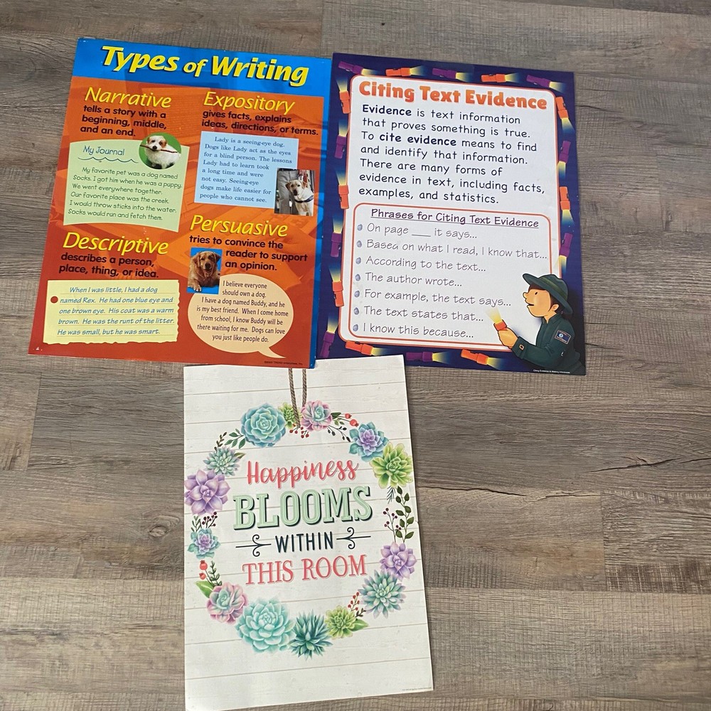 language arts posters lot Of 10