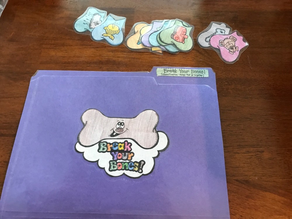 Break your Bones! Things go together Grade K language arts file folder game