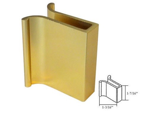 Brite Brass Frameless Shower Door Slip-On Finger Pull