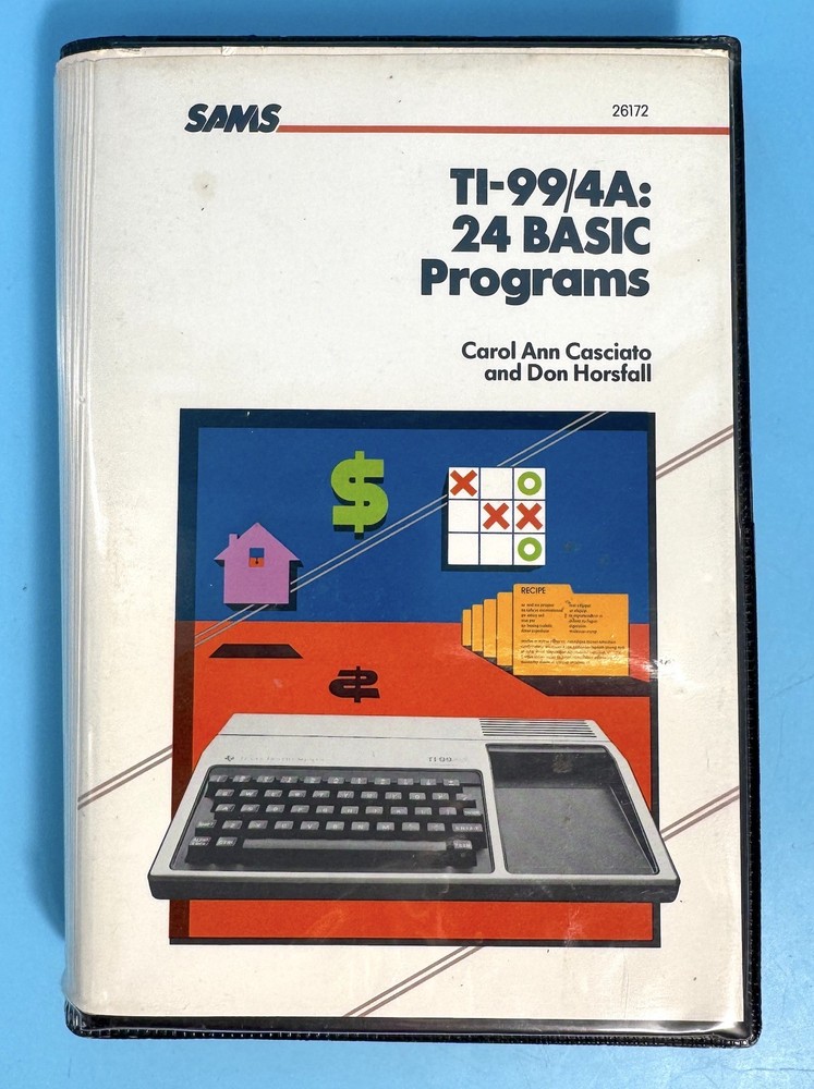 TI-99/4A 24 BASIC Programs Cassette & Book Texas Instruments 1983 - UNTESTED