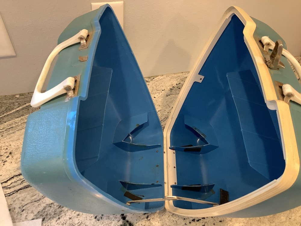 Vintage Gladding Bowling Ball Hard Shell Case Blue Retro Bag