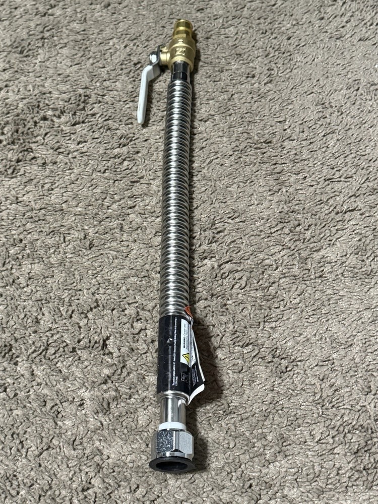 Apollo 3/4" x 18" Corrugated Stainless Steel Water Heater Connector w/Ball Valve