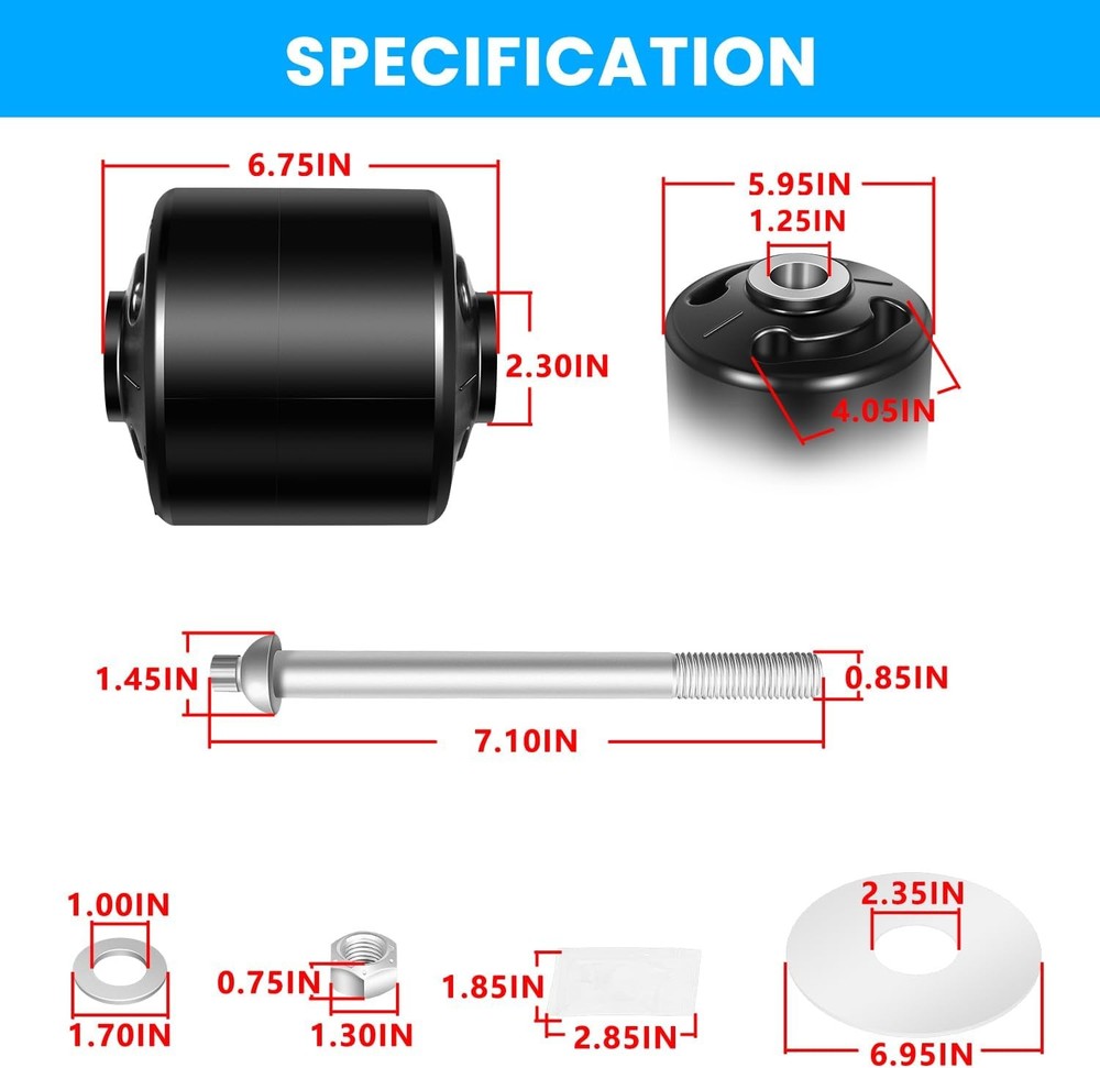 Replace for Hendrickson S-24691 S-21166 Quick Align Pivot Bolt Bushing Kit
