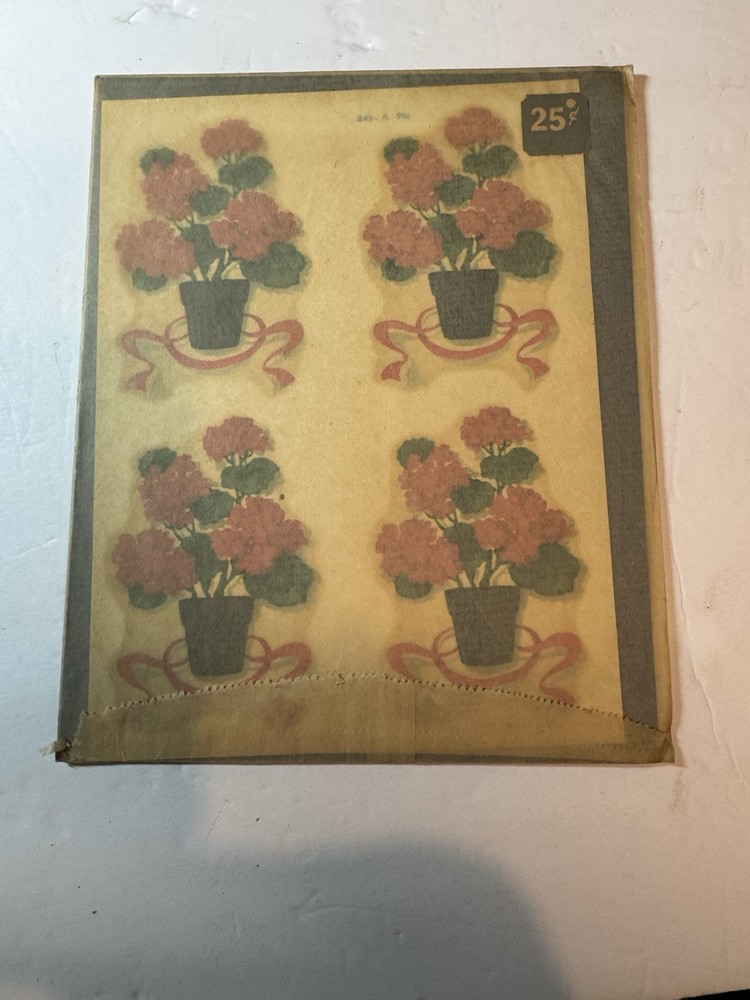Vtg Myercord  Geranium Flower Decal