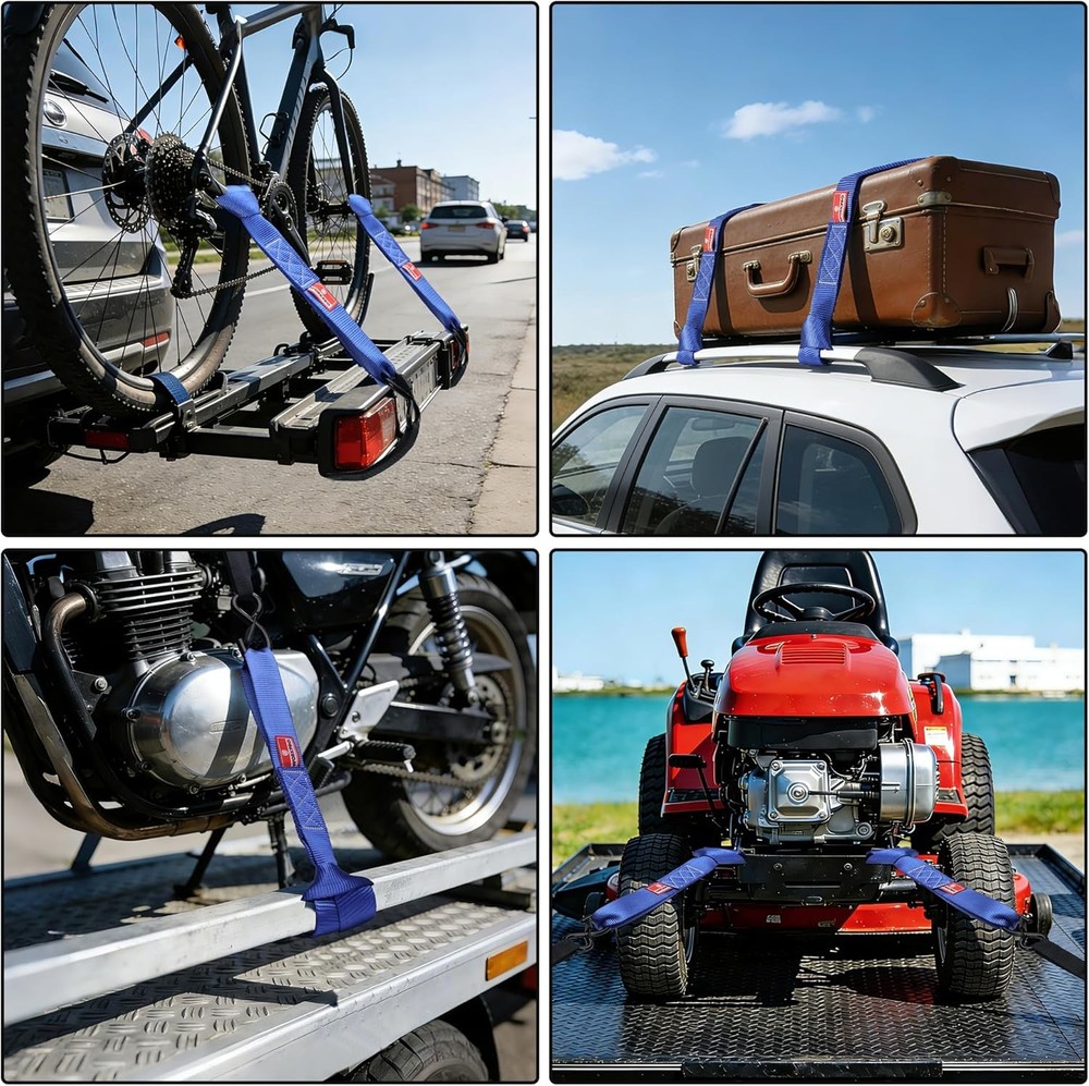 WORKPRO 6x Heavy Duty Soft Loop Tie Down Straps 1.6"x17" 5000lbs Break Strength