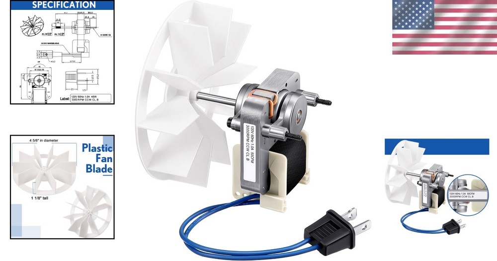 Replacement Bathroom Vent Fan Motor Kit - Easy Install for Nutone Broan Models