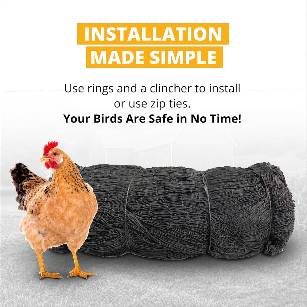Stromberg’S 2” Mesh Heavy Duty Knotted Aviary Netting, UV Resistant Polyethylene