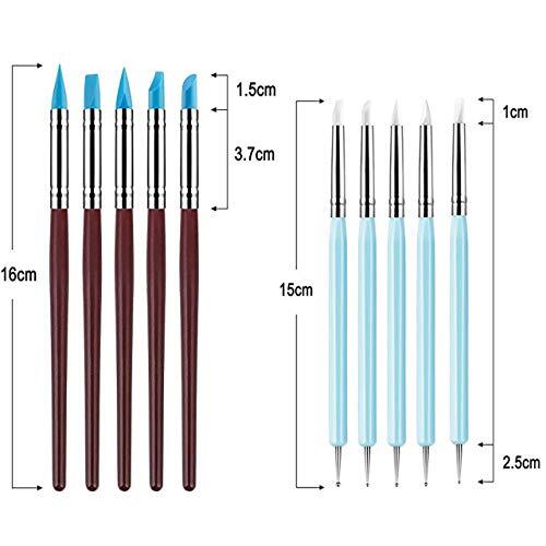 Silicone Clay Sculpting Tool - 10Pcs Modeling Dotting Tool for Pottery Craft,