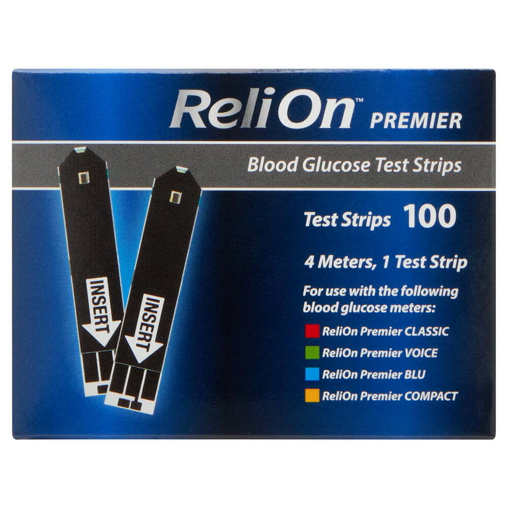 ReliOn Premier Blood Glucose Test Strips, 50 Count