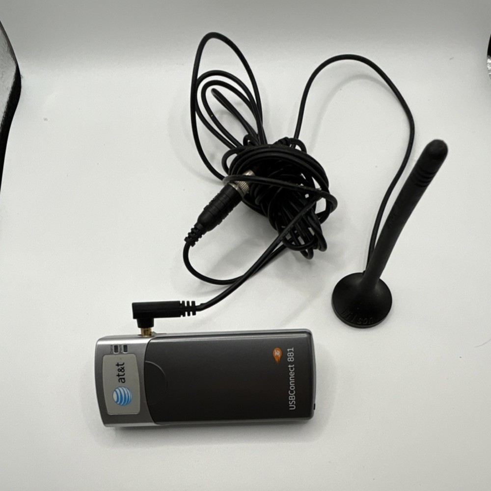 AT&T Sierra Wireless USBConnect 881 3G USB Modem External Antenna Silver Black