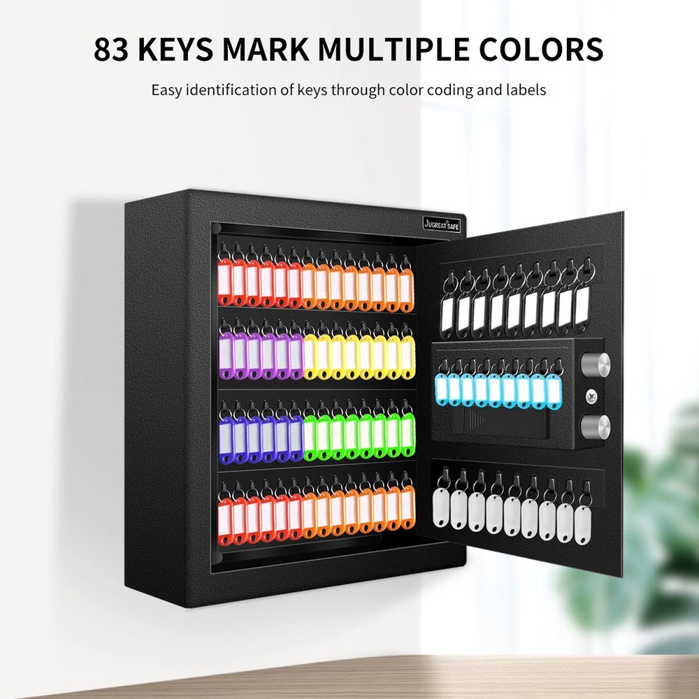 JUGREAT 80 Keys Cabinet with Sensor Light,Electronic Key Safe,Pin Code Keyless S