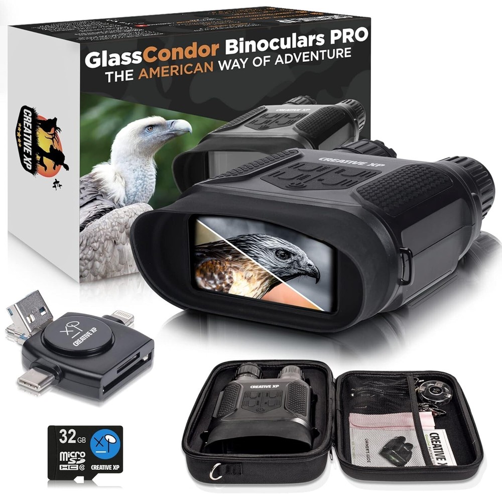 Night Vision Binoculars Pro - Digital Infrared Binoculars with 4" Screen and ...