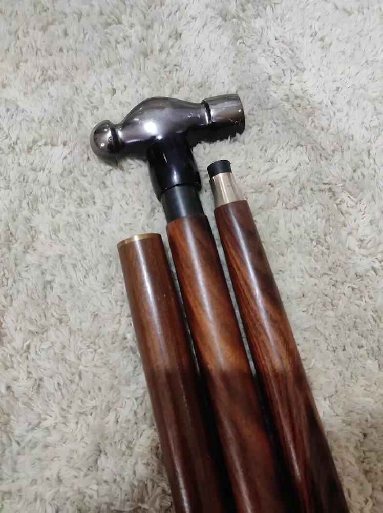 Victorian Blacksmith Hammer Handle Walking Stick Handcrafted