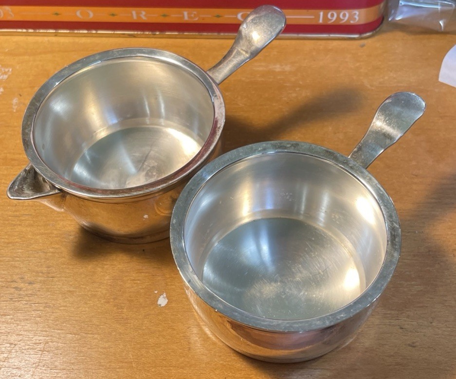 Vintage Silverplate Raj Era Stackable Sugar & Creamer Set