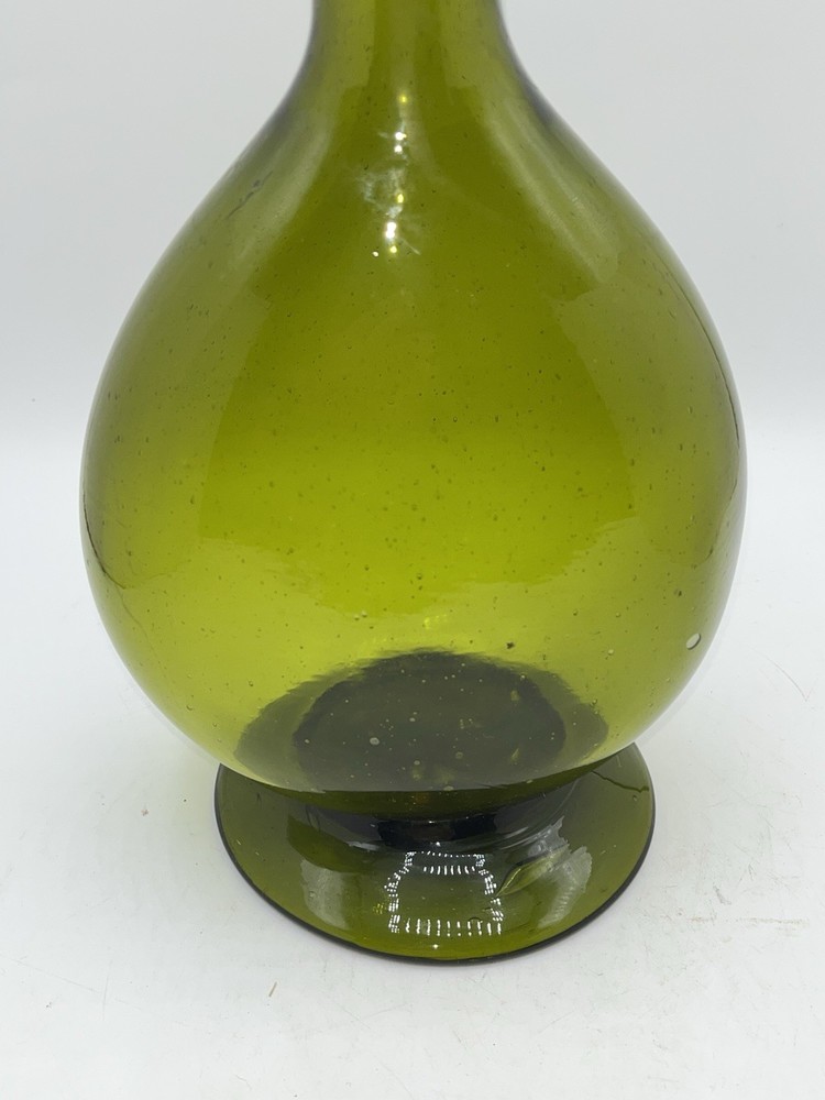 MCM Green Decanter w/Tear Drop Stopper -
