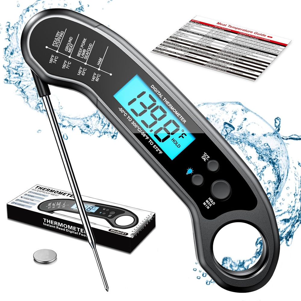 Digital Meat Thermometer Instant Read Waterproof BBQ Kitchen Cooking Probe