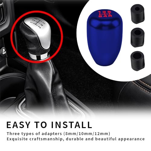 Car Gear Shift Knobs, Manual Transmission Shift Knob, 5 Speed Car Stick Blue
