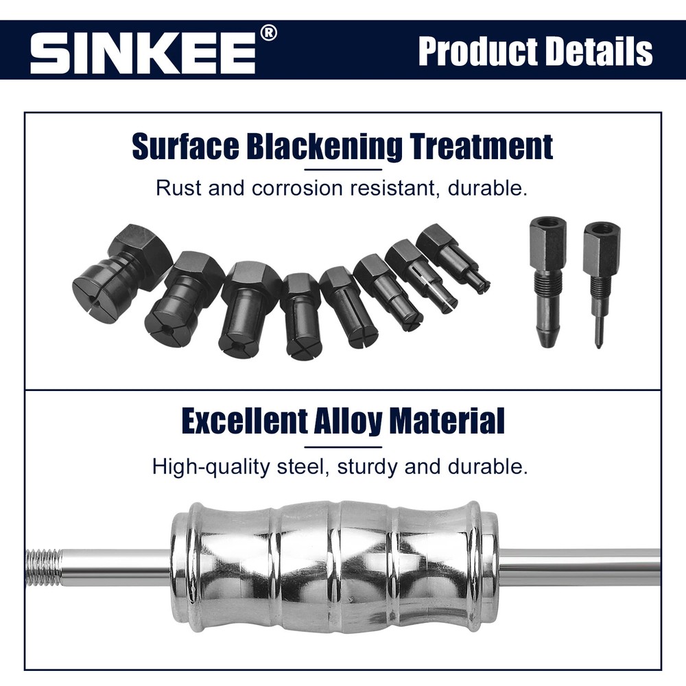 12Pc Internal Bearing Remover Slide Hammer Set Blind Hole Inner Bearing Puller