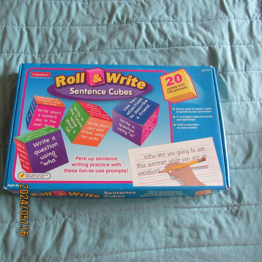 Lot 2-Lakeshore Learning-Roll & Write Word Game-Dice-Sentence Cubes-Writing-2000