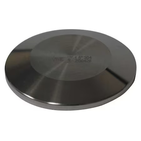 2-1/2" Clamp T304 Ss Solid End Cap, Eg16a2.5