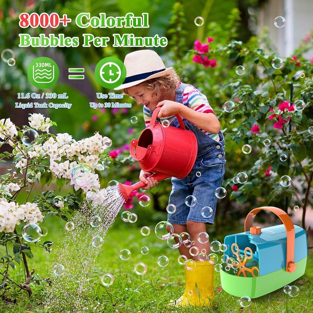 Bubble Machine, 3-in-1 Bubble Maker, Bubble Blower with 3 Bubble Wheels, Make...