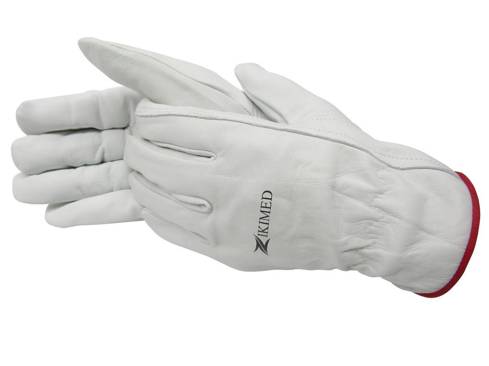 Goatskin White Super Soft Leather Working Gloves Medium Size