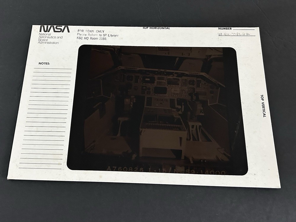 1977 NASA KSC Space Shuttle Orbiter Cockpit Controls Presentation Transparency