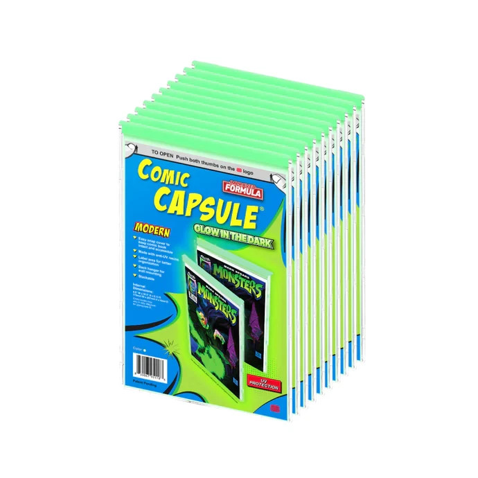 10 Glow-in-the-Dark Comic Capsule Modern Comic Storage Case Comic Book Protector